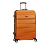 Rockland Melbourne Expandable Abs Dual Wheel Spinner Luggage, Orange, Checked Large 28", Melbourne Hardside Expandable Spinner Wheel Luggage