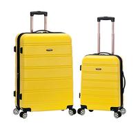 Rockland Melbourne Expandable Hard Shell Trolley, Yellow, 2-Piece Set (20/28), Melbourne Expandable Hard Case