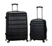 Rockland Melbourne Hardside Expandable Spinner Wheel Luggage, Black, 2-Piece Set (20/28)