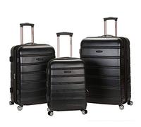Rockland Melbourne Hardside Expandable Spinner Wheel Luggage, Black, 3-Piece Set (20/24/28), Melbourne Hardside Expandable Spinner Wheel Luggage
