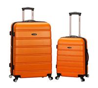 Rockland Melbourne Hardside Expandable Spinner Wheel Luggage, Orange, 2-Piece Set (20/28)