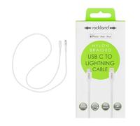 Rockland Braided iPhone Fast Charge USB C to iPhone Lightning Data Sync Cable 1m