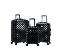 Rockland Quilt Hardside Expandable Spinner Wheel Luggage Set, Black, 3-Piece Set (20/24/28), Quilt Hardside Expandable Spinner Wheel Luggage Set