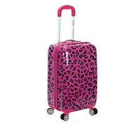 Rockland Safari Hardside Spinner Wheel Luggage, Magenta Leopard, Carry-On 20-Inch, Safari Hardside Spinner Wheel Luggage