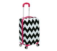 Rockland Safari Hardside Spinner Wheel Luggage, Pink Chevron, Carry-On 20-Inch, Safari Hardside Spinner Wheel Luggage