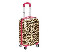 Rockland Safari Hardside Spinner Wheel Luggage, Pink Leopard, Carry-On 20-Inch, Safari Hardside Spinner Wheel Luggage