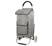 Rocklands® 54L Lightweight Shopping Trolley Cart Grocery Bag with Aluminum Frame, Noiseless Detachable Wheels, Folds Flat for Easy Storage (Black)