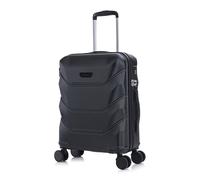 Rocklands® Cabin Suitcase 55x40x20cm Hard Shell TSA Lock, 4 Spinner Wheels, Lightweight Hand Luggage Small Travel Bag, Approved for 100+ Airlines Including Ryanair, EasyJet (Black, Cabin 20 Inch)