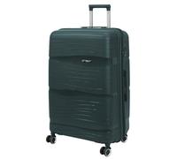 Rocklands® Lightweight 4 Wheel Expandable PP Hard Shell Suitcase Travel Trolley Suitcase with TSA Lock (Dark Green, Large (75 x 49 x 30cm))