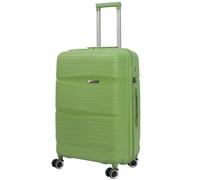 Rocklands® Lightweight 4 Wheel Expandable PP Hard Shell Suitcase Travel Trolley Suitcase with TSA Lock (Light Green, Medium (65 x 43 x 27cm))