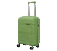 Rocklands® Lightweight 4 Wheel Expandable PP Hard Shell Suitcase Travel Trolley Suitcase with TSA Lock (Light Green, Small (55 x 36 x 23cm) (Carry On))
