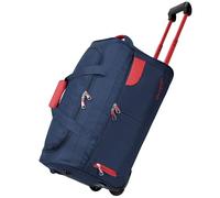 Rocklands® Lightweight Luggage Rolling Holdall Suitcase Wheeled Small Duffle Bag Travel Bag RL501 (Navy/Red, Small (Carry on) 20" (H55 x L29 x W28 cm))