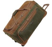 Rocklands® Lightweight Suede Wheeled Holdall Trolley Suitcase Large Duffle Travel Bag with Telescopic Handle (Large - 32" (H82xW42xD40 cm), Green)