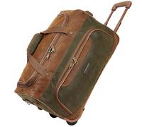 Rocklands® Lightweight Suede Wheeled Holdall Trolley Suitcase Large Small Duffle Travel Bag with Telescopic Handle (Small 20 (H51xW27xD29 cm), Green)