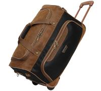 Rocklands® Lightweight Suede Wheeled Holdall Trolley Suitcase Large Small Duffle Travel Bag with Telescopic Handle (Small 20 (H51xW27xD29 cm), Black)