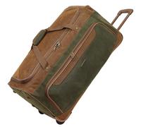 Rocklands® Lightweight Suede Wheeled Holdall Trolley Suitcase Medium Duffle Travel Bag with Telescopic Handle (Medium - 28" (H72xW37xD36 cm), Green)