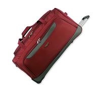 Rocklands® Lightweight Wheeled Holdall Large Duffle Trolley Suitcase Thick Heavy-Duty Cross Nylon EVA-Backed Front, Hard Base Travel Bag (Large - 32" (H82xW42xD40 cm), Burgundy)