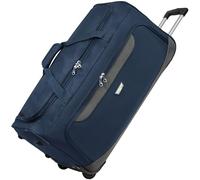 Rocklands® Lightweight Wheeled Holdall Large Duffle Trolley Suitcase Thick Heavy-Duty Cross Nylon EVA-Backed Front, Hard Base Travel Bag (Large - 32" (H82xW42xD40 cm), Navy)