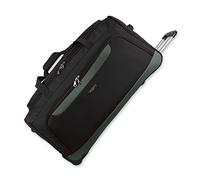 Rocklands® Lightweight Wheeled Holdall Medium Duffle Trolley Suitcase Thick Heavy-Duty Cross Nylon EVA-Backed Front, Hard Base Travel Bag (Medium - 28" (H72xW37xD36 cm), Black)