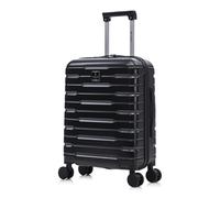 Rocklands London Cabin Suitcase 55x40x20cm ABS+PC Hard Shell Lightweight Carry On TSA Lock, 4 Spinner Wheels, Telescopic Handle, Cabin Bag for Ryanair, easyJet & 100+ Airlines (Black)