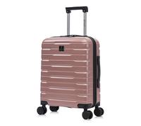 Rocklands London Cabin Suitcase 55x40x20cm ABS+PC Hard Shell Lightweight Carry On TSA Lock, 4 Spinner Wheels, Telescopic Handle, Cabin Bag for Ryanair, easyJet & 100+ Airlines (Rose Gold)