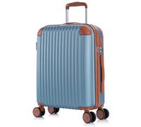 Rocklands London Cabin Suitcase 55x40x20cm Hard Shell Lightweight Carry On Travel Case 4 Wheels, Corner Guards & TSA Lock | 10kg Cabin Bag for Ryanair, easyJet & 100+ Airlines, Ice Blue, Small 20"