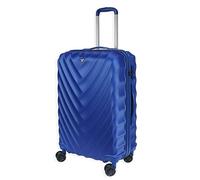 Rocklands London Lightweight 4 Wheel ABS Hard Shell Luggage Suitcase TSA Lock - ABS 16 (Medium (H70xW46xD26cm), Blue)
