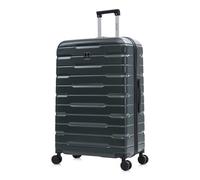 Rocklands London Suitcase Large 29 Inch Hard Shell Lightweight Checked Luggage with 360° Rubber Spinner Wheels Durable Travel Case Telescopic Handle, TSA Lock (Green)