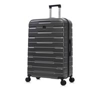 Rocklands London Suitcase Large 29 Inch Hard Shell Lightweight Checked Luggage with 360° Rubber Spinner Wheels Durable Travel Case Telescopic Handle, TSA Lock (Grey)