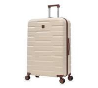 Rocklands London Suitcase Large 29 Inch Hard Shell Lightweight Checked Luggage with 360° Rubber Spinner Wheels Durable Travel Case Telescopic Handle, TSA Lock (Cream)
