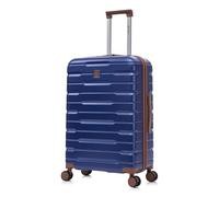 Rocklands London Suitcase Medium 25 Inch Hard Shell Lightweight Checked Luggage with 360° Rubber Spinner Wheels Durable Travel Case Telescopic Handle, TSA Lock (Royal Blue)