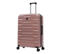 Rocklands London Suitcase Medium 25 Inch Hard Shell Lightweight Checked Luggage with 360° Rubber Spinner Wheels Durable Travel Case Telescopic Handle, TSA Lock (Rose Gold)
