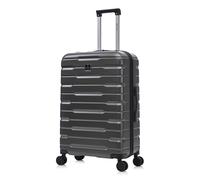 Rocklands London Suitcase Medium 25 Inch Hard Shell Lightweight Checked Luggage with 360° Rubber Spinner Wheels Durable Travel Case Telescopic Handle, TSA Lock (Grey)