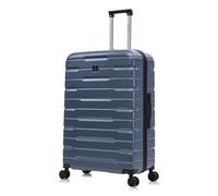 Rocklands London Suitcase Medium 25 Inch Hard Shell Lightweight Checked Luggage with 360° Rubber Spinner Wheels Durable Travel Case Telescopic Handle, TSA Lock (Ice Blue)