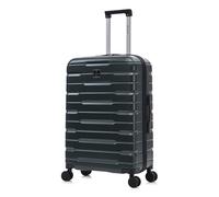 Rocklands London Suitcase Medium 25 Inch Hard Shell Lightweight Checked Luggage with 360° Rubber Spinner Wheels Durable Travel Case Telescopic Handle, TSA Lock (Green)