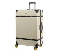 Rocklands London® Vintage Suitcase 4 Wheel Spinner TSA Approved Lock- PC Hard Shell Luggage Aluminium Handle (Cream, Large (80x52.5x29cm))