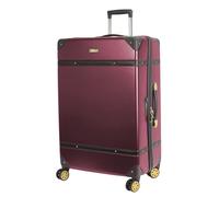 Rocklands London® Vintage Suitcase 4 Wheel Spinner TSA Approved Lock- PC Hard Shell Luggage Aluminium Handle (Burgundy, Large (80x52.5x29cm))