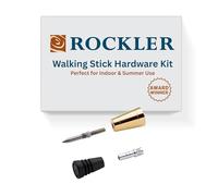 Rockler Cane/Walking Stick Hardware Kit - Hobby Tool Kit Includes Steel Spike, Ferrule, Cane Rubber Foot, & Aluminum Insert - Easy to Assemble Woodworking Kit - Perfect for Indoor, & Summer Use