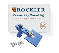Rockler Corner Key Dowel Jig - Premium Doweling Jig For Decorative Mitered Joints - Dowel Hole Jig w/Molded Reference Lines - Woodworking Jigs Includes 1/8'', 1/4'', 3/8'' Drill Guide- Dowel Tool Kit