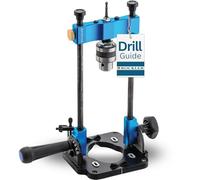 Rockler Drill Guide Jig w/Chuck Key - Full-Size Drill Press Accessories for Small Shops - 0° to 60° Angle Drill Guide w/Easy-to-Read Protractor Scale - Self-Centering Portable Drill Guide