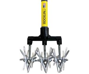Rocklin Rotary Cultivator Tool - 60” Extra Long Handle - Reinforced Tines - Reseeding Grass or Soil Mixing - All Metal, No Plastic Structural Components - Cultivate Easily