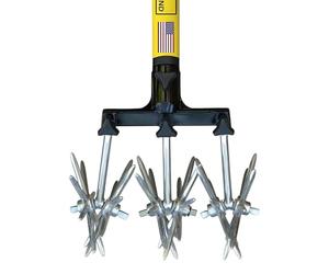 Rocklin Rotary Cultivator Tool - 60” Extra Long Handle - Reinforced Tines - Reseeding Grass or Soil Mixing - All Metal, No Plastic Structural Components - Cultivate Easily