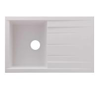 Rocklite Bredon Single Bowl Inset White Composite Kitchen Sink with Reversible Drainer