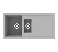 Rocklite Milton 1.5 Bowl Inset Grey Composite Kitchen Sink with Reversible Drainer