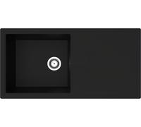 Rocklite Milton 1 Bowl Inset Kitchen Sink - Black, Black