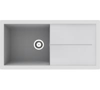 Rocklite Milton 1 Bowl Inset Kitchen Sink - White, White
