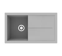 RockLite Milton Single Bowl Inset Grey Composite Kitchen Sink with Reversible Drainer