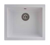 RockLite Weston Single Bowl Inset / Undermount White Composite Kitchen Sink