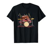 Rock'm Roll Pudding with Cool Drums for Christmas Rock T-Shirt