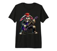 Rock'n Roll Rabbit Punk Guitar Kids Rockstar Bunny Premium T-Shirt